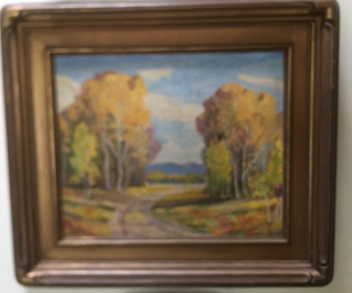 Early plein air oil painting by Edith Purer