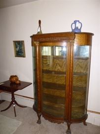                        Antique Bow Front Curio Cabinet 