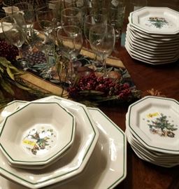 "Christmastime" by Nikko china and stemware