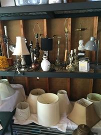 Variety of lamps and shades