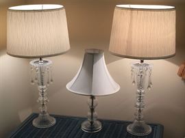 Bedroom and nightstand lamps.