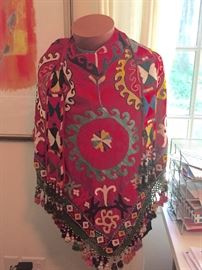 Uzbekistani hand-beaded, hand-embroidered suzani.