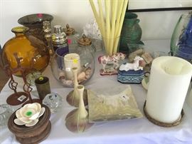 Candles, candlesticks, tabletop decor. (Tons more, yet to be displayed!)