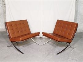 Pair of Knoll Barcelona chairs from 1969.