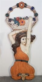 Carnival.Carousel Panel.Woman Holding Flowers