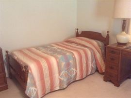 Gorgeous pair of twin beds. Solid maple. Price separately. Heywood Wakefield we think....