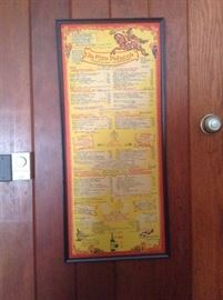 Vintage Da Meo Patacca framed menu