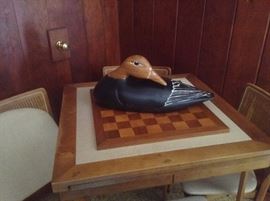 Very large carved wooden duck