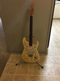 Signed guitar from the Longhorn Saloon in the Stockyards 