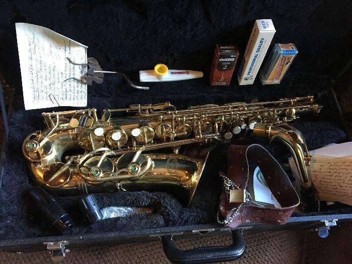 Saxophone w/Case and other goodies