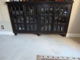 Black buffet with glass doors