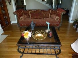 Glass top coffee table