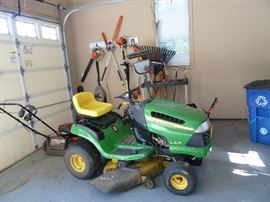John Deere riding Mower, push mower, yard tools and more
