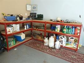 shelves and lawn and garden