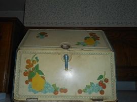 Vintage tin bread box