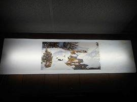 Lighted winter scene sign