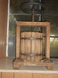 Wooden grape press