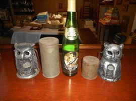 Elvis Bottle and antique advertising cans