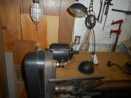 Craftsman Lathe and vintage lamp