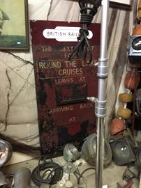 Railroad signs, stage lights, search lights