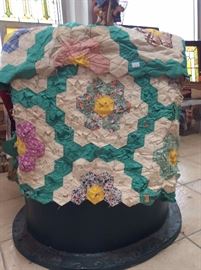 Vintage quilt, sold as is, stuffed with newspaper