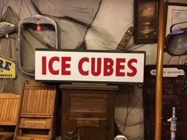 ice box and ice cubes