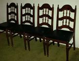 4 Wood dining chairs - recently upholstered.