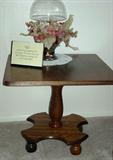 Small vintage lamp table - wood, with one of the many beautiful decor items.