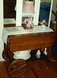 Here's a fun piece!  We have a maple tea cart!  It's a lovely decor piece and is quite functional.