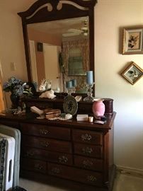 Beautiful Dresser with Beveled mirror.  Step up drawers