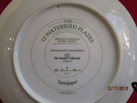 The Waterbird Plate Collection - Danbury Mint - Eric Tenney