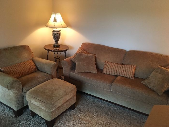 Lane couch & chair with ottoman. Set includes one additional matching chair an ottoman. Approximately 6 years old, still in excellent condition. Smoke free home. 