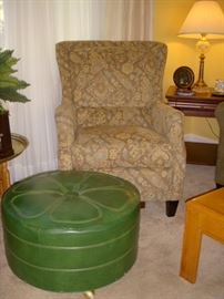 Comfortable chair and a vintage ottoman