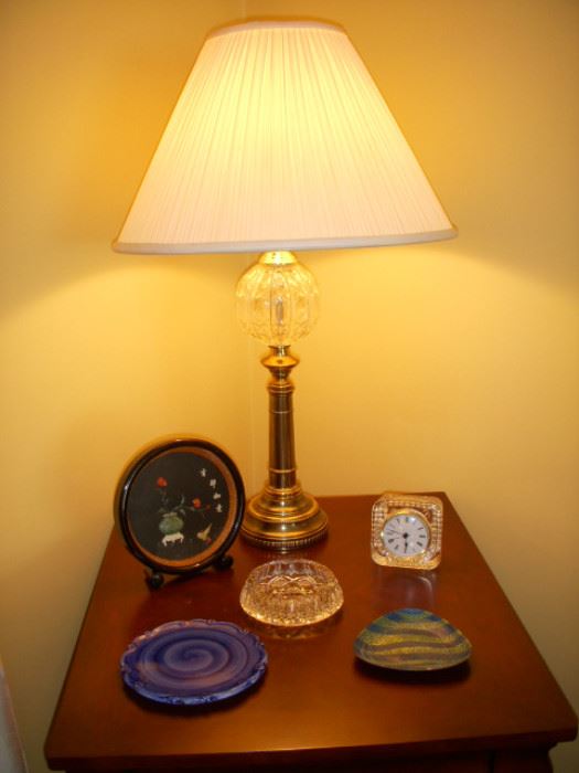 Brass lamp, decorative items