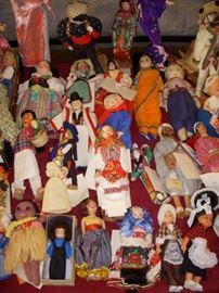 Dolls from around the world.  These were collected by the late Marcella Kubilins whose estate this is.  She taught in the area for many years