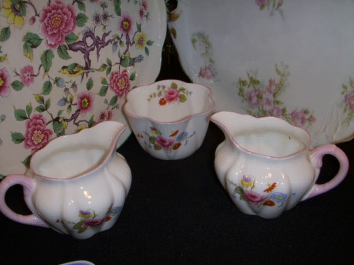 Shelley pieces (2 pitchers and a sugar bowl)