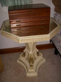 Mirror top stand, jewelry chest