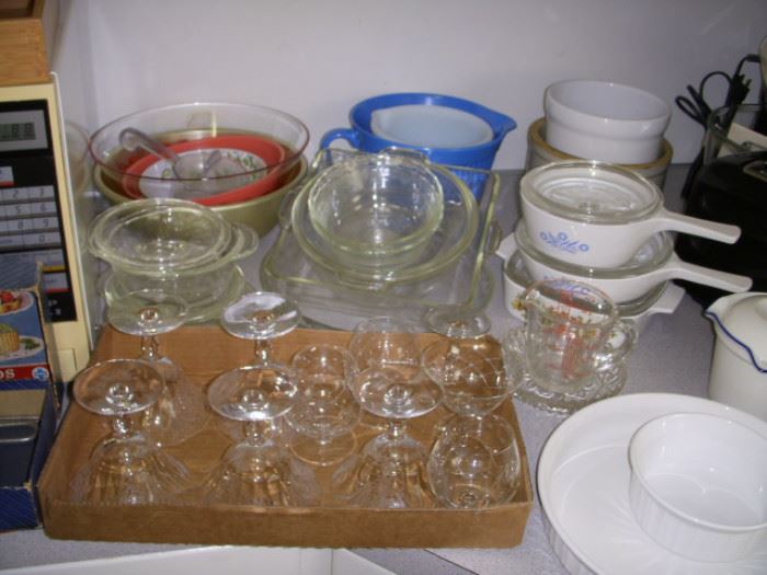 Assorted kitchen glassware