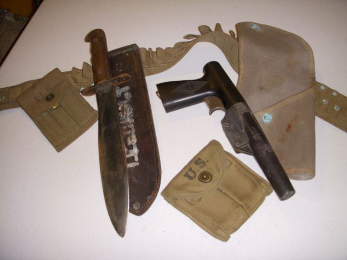 The flare gun, with the other items included (even the machete).