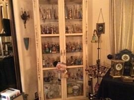 Antique Perfume Bottles & Cabinet