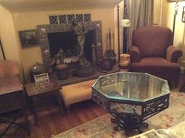 Original Chandelier from Greek Theater made into glass table