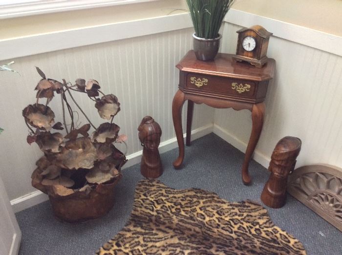 Small Tables, Clocks, Lots of Teak and Wooden Statues  from Philippines and Asia