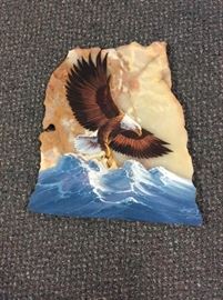 Eagle painted on Granite