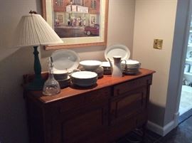 Oak Buffet and China - Joyce Perdue Smith Art