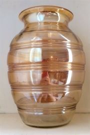 Vintage Marigold Lustre Bee Hive Glass Vase