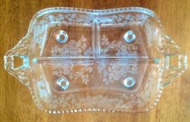 1950s Cute Glass Relish Dish