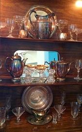 Collection of Wine Glasses, Glasses, Vanity Mirror & More