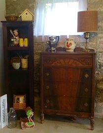 Primitive Bookcase, Vintage Decorative Pieces, & More