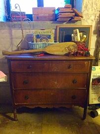 Semi-Antique Chest of Drawers, Vintage Oar, Records & More