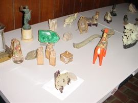 variety of jade, ivory, bone, and gem quality stones